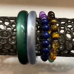 Bangle Bracelets and Crystal Bead Bracelets